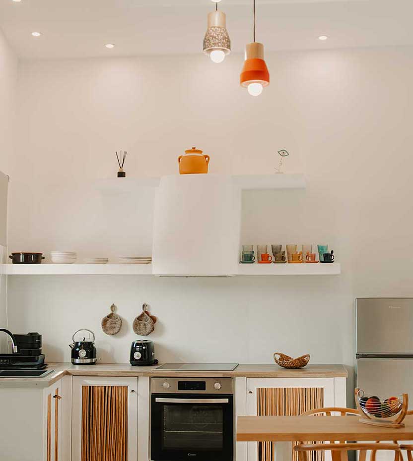 The kitchen of Villa Aelia