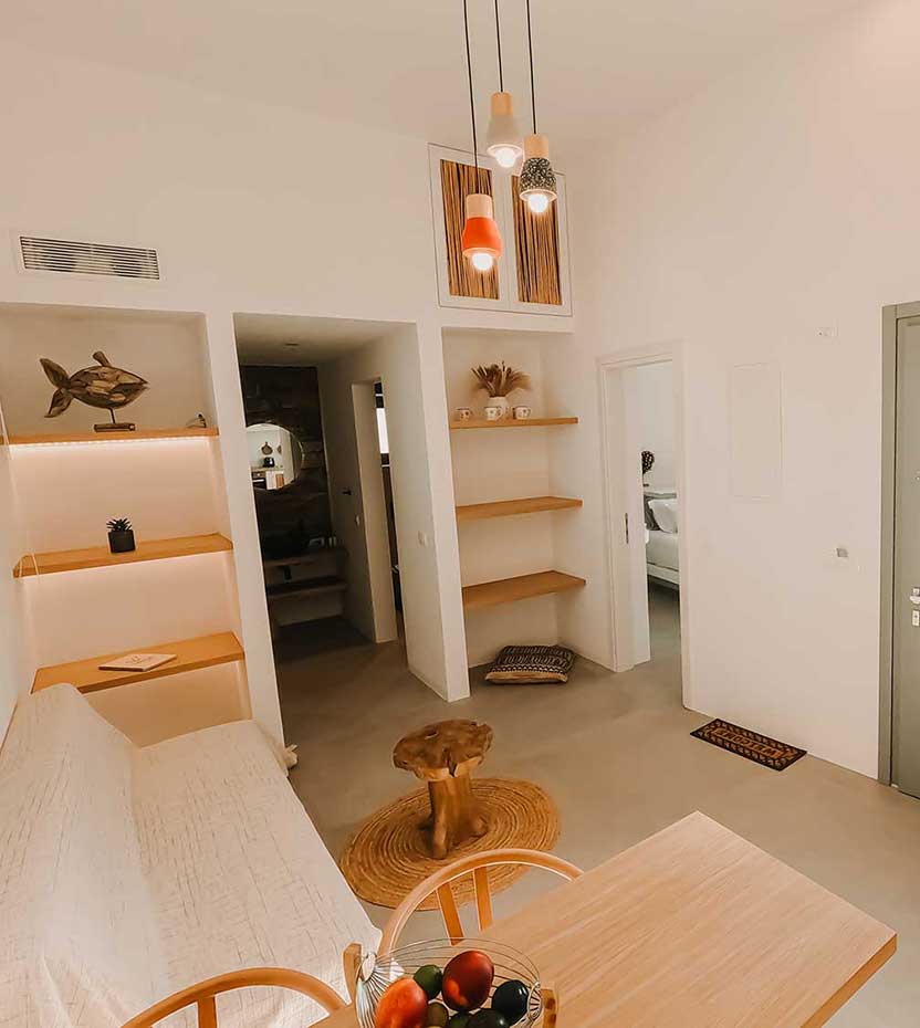 The sitting area of Villa Aelia